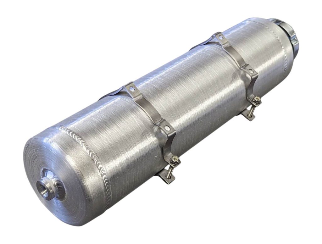 4x8 Vertical Spun Aluminum Gas Tank - .39 Gallon - 1/4 NPT - SandStorm