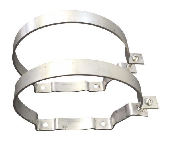 A pair of metal rings with a hole in each ring.