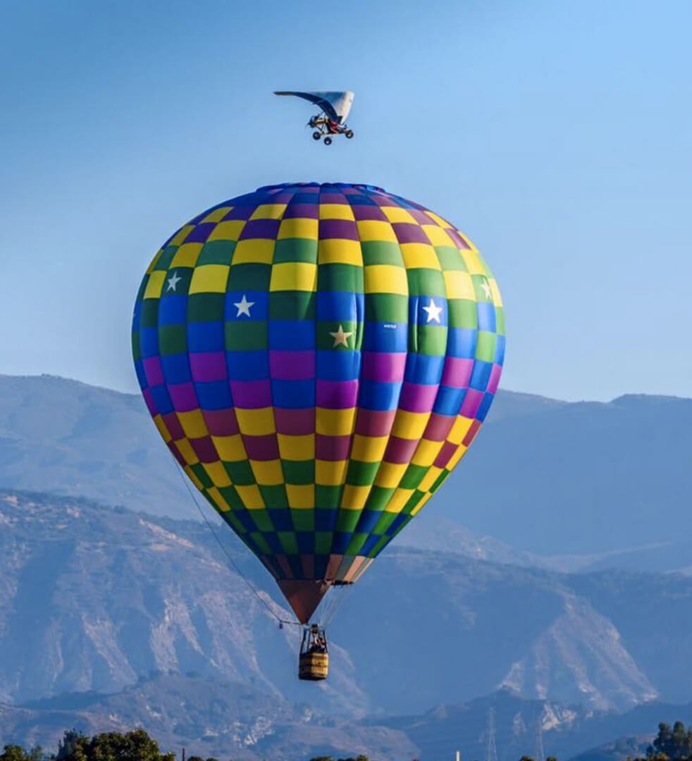 Colorful Hot Air Balloon Flying