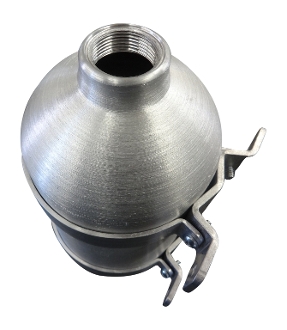 A metal object with two arms holding it up.