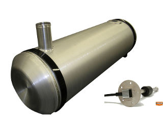 A picture of an air tank with the plug attached.