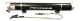A black and silver bow with a white tip.