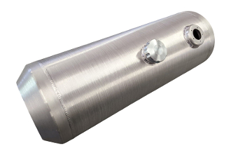 A close up of the side of a metal cylinder