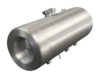 A large metal tank with a valve on top.