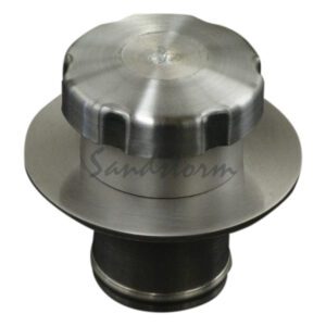 A stainless steel cap with a metal base.