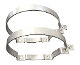 A pair of metal clamps with two clips attached to them.