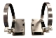 A pair of metal handles with rubber grips.