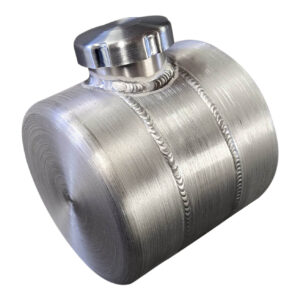 A metallic cylindrical container with a screw cap.