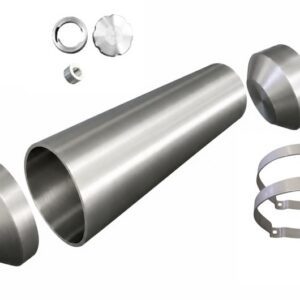 Conical metal tube with detached end caps